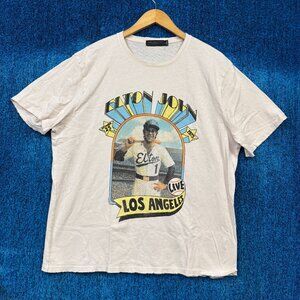 Elton John Live In Los Angeles Rock Beige T-Shirt Size XXL
